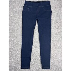 SPANX Red Hot Leggings Pants Dark‎ Wash Denim Look Elastic Waist XL TG